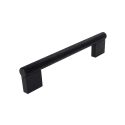 Poignée de meuble NEPTUNE Noir mat Striée - Entraxe 128 | Longueur 158 | Diamètre 12 - Aluminium plein anodisé