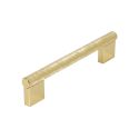 Poignée de meuble NEPTUNE Doré mat Striée - Entraxe 96 | Longueur 124 | Diamètre 12 - Aluminium plein anodisé