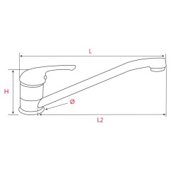 Mitigeur de cuisine Bec bas Chrome L.260mm