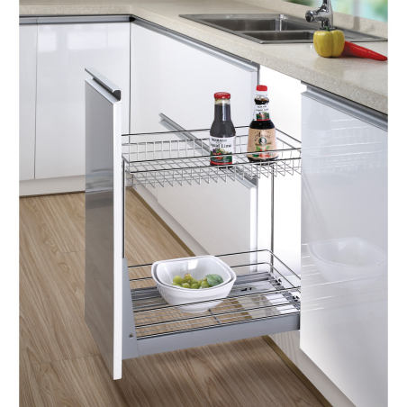 Rangement coulissant P.477mm Meuble 300mm - Acier