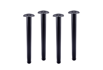 4 Pieds de table ronds Noir mat - H.830mm Diam.60mm - Acier