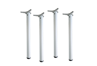 4 Pieds de table ronds Blanc - H.710mm Diam.60mm - Acier