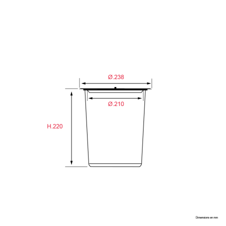 Poubelle encastrable pour plan de travail 5L - Bac amovible - Plastique