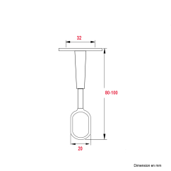 2 Supports centraux Noir mat réglables pour barre de penderie 30x15