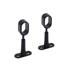 2 Supports centraux Noir mat réglables pour barre de penderie 30x15