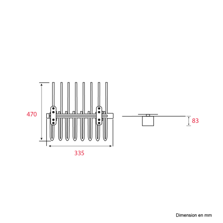 Porte-pantalon coulissant Chrome P.330mm - Acier