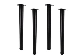 4 Pieds de table ronds Noir mat H.710-740mm Diam.60mm - Acier