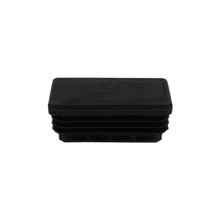 Embout cannelé rentrant Noir rectangulaire - Plastique