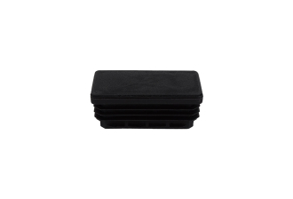 Embout cannelé rentrant Noir rectangulaire - Plastique