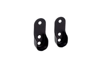 2 Supports d'extrémité Noir mat pour barre de penderie Ovale 30x15