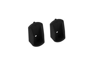 2 Supports muraux ovales Noirs pour barre de penderie À frapper - Plastique