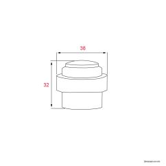 Butoir de porte cylindrique Nickel brossé Diam.38mm - Aluminium