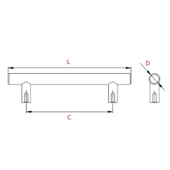 2 Poignées de meuble STAL - Inox brossé