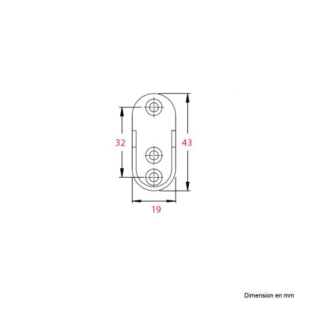 Support d'extrémité pour barre de penderie ovale 30x15 Chrome - Zamak