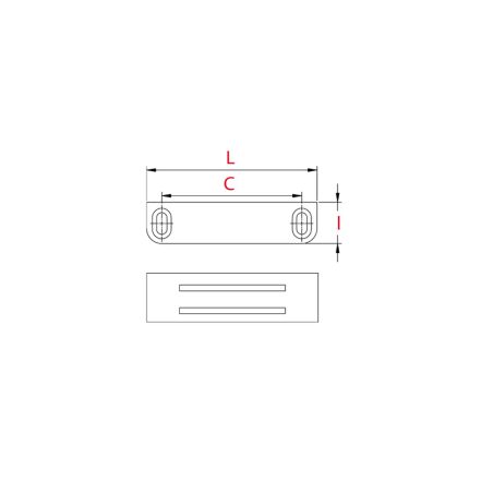 Loqueteau magnétique rectangulaire Blanc 5kg L.65mm