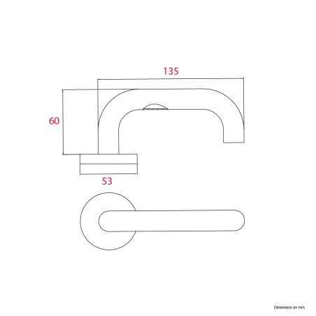 2 Poignées de porte CAMÉLIA Satiné mat sur rosace ronde - Inox 304