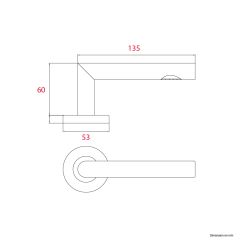 2 Poignées de porte INCURVA Satiné mat sur rosace ronde - Inox