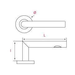 2 Poignées de porte RISTRETTA sur rosace Satiné mat - Inox