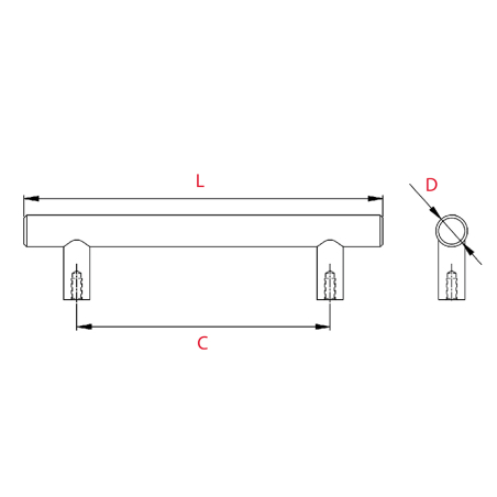 2 Poignées de meuble STAL - Inox brossé