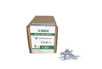 200 Vis à bois tête fraisée TORX Ø5 filetage partiel - Acier zingué