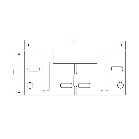 Plaque de suspension murale sécable pour meuble L.114mm - Acier