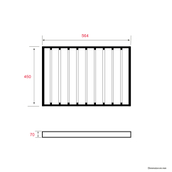 Porte-pantalons coulissant Anthracite amorti - P.450mm - Acier