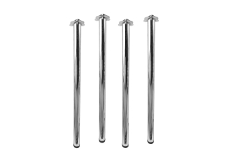 4 Pieds de table réglables H.710-1100mm Diam.60mm Chrome - Acier