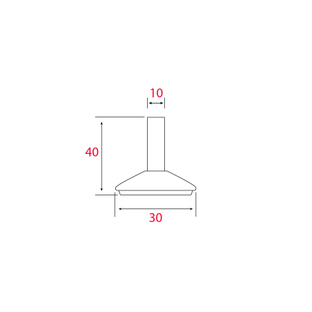 4 Vérins de réglage Noirs pour meuble À visser M10 x 40mm Diam.30