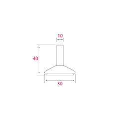 4 Vérins de réglage Noirs pour meuble À visser M10 x 40mm Diam.30