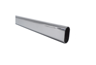 Barre de penderie Chrome Ovale 30x15mm - Acier