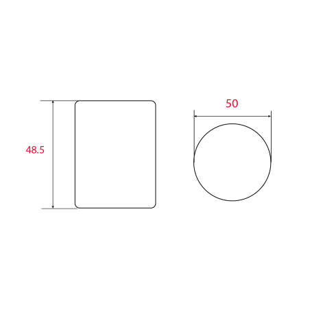 Poussoir de Produits pour Présentoirs L.48.5mm - Diam 50mm - Acier