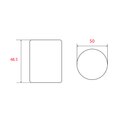 Poussoir de Produits pour Présentoirs L.48.5mm - Diam 50mm - Acier