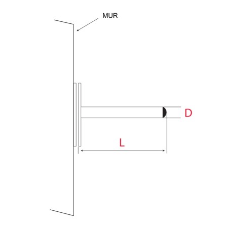 Kit support invisible pour étagère murale L.300mm Diam.20mm - Acier