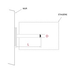 Kit support invisible pour étagère murale L.300mm Diam.20mm - Acier