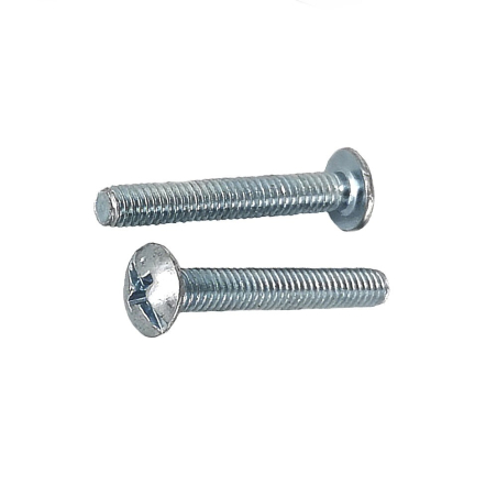 2 vis poelier tête ronde fendue en croix 4x25mm - Acier zingué