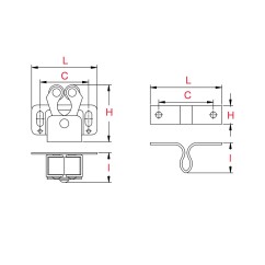 Loqueteau à roulettes L.33mm - Acier zingué