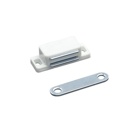 Loqueteau magnétique rectangulaire Blanc 4kg L.40mm