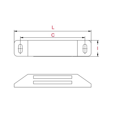 Loqueteau magnétique rectangulaire Blanc 6-7kg