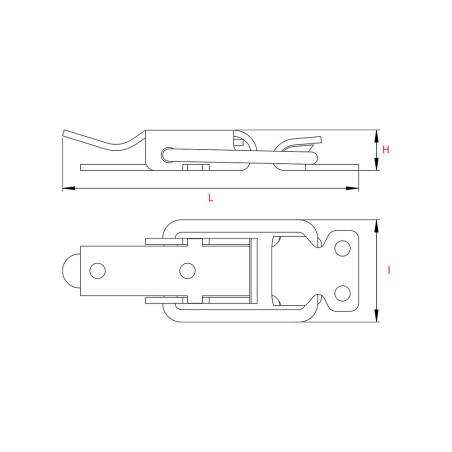 Fermeture à Levier Porte-Cadenas L.50mm - Acier zingué