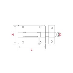 Verrou pour box - Acier zingué