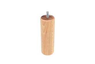 Pied de lit rond H.150mm Diam.50mm - Bois naturel