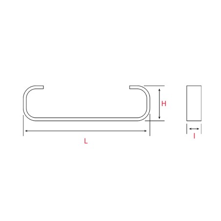 Pied de meuble Luge Anthracite L.400mm - H.80mm - Acier