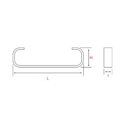 Pied de meuble Luge Anthracite L.400mm - H.80mm - Acier