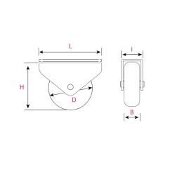 Roulette fixe à platine pour tiroir