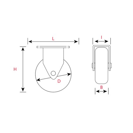 Roulette de manutention fixe à platine