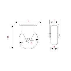 Roulette de manutention fixe à platine