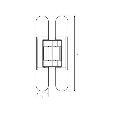 2 charnières invisibles 3D pour porte d'habitation 25x150mm 40 kg