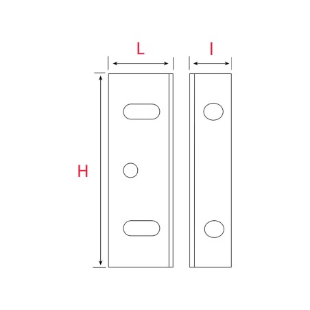 Gâche équerre pour serrure batteuse EDF/GDF 60x20x13mm - Acier