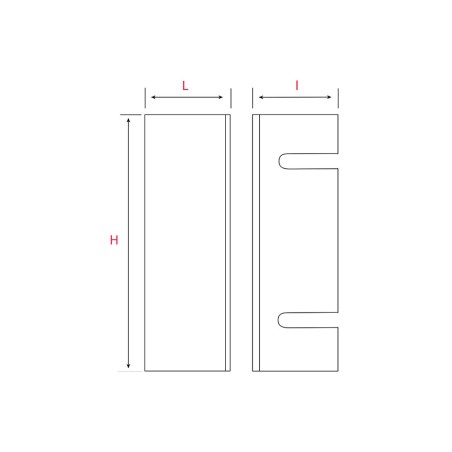 Gâche équerre réglable pour serrure batteuse 67x17x17mm - Acier