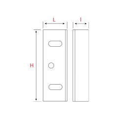 Gâche équerre universelle pour serrure batteuse 50x20x15mm - Acier